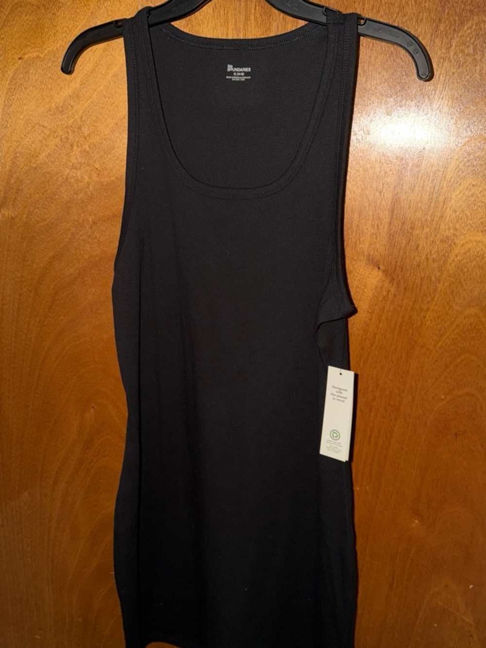 No Boundaries Black Ribbed Scoop Neck Tank